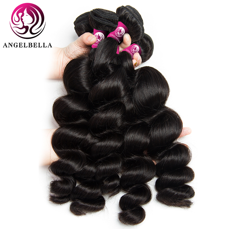 Remy Hair Extensions Natural Black Color Loose Wave Hair Weave Bundle For Black Women 