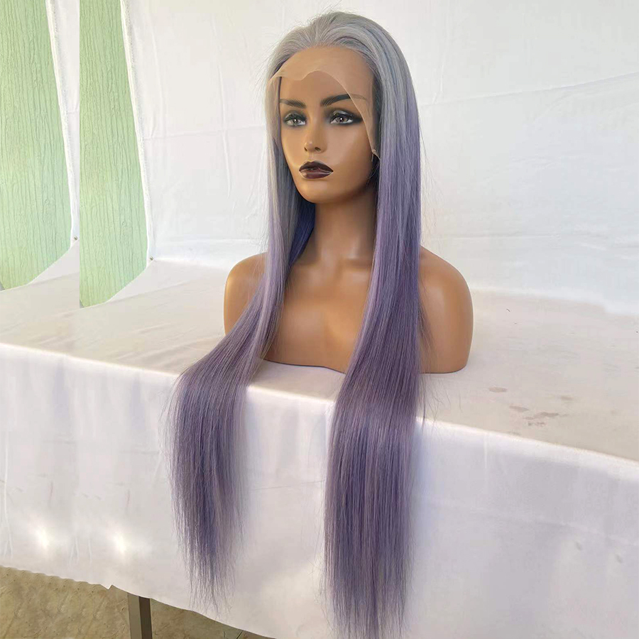 Light Purple Ombre Lace Front Wig Cheap Brazilian Human Hair