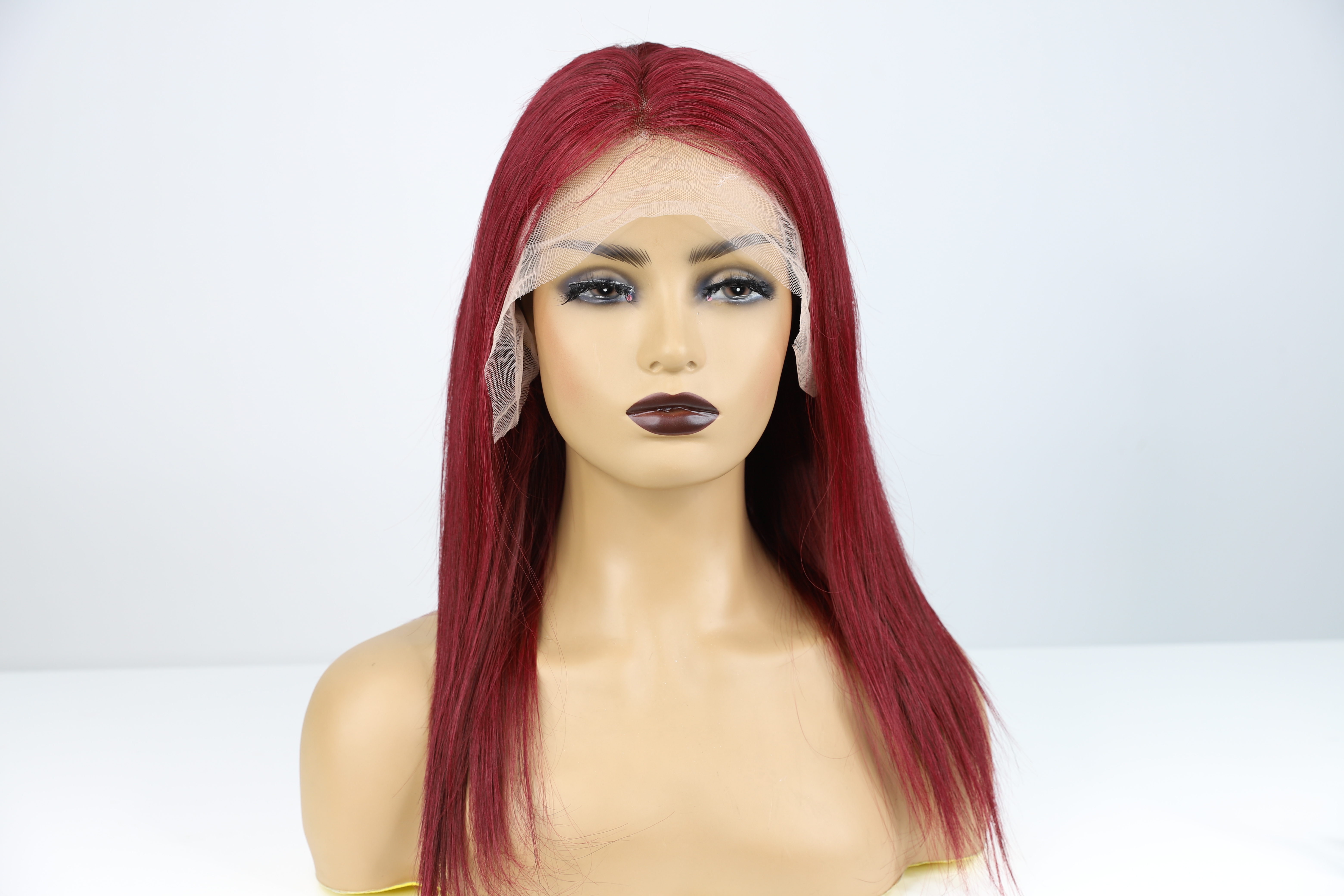 Burgundy Hair Color Lace Front Wig Red Long Straight 99J