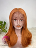 Orange Ginger Color Super Double Drawn Lace Front Wig 13x4