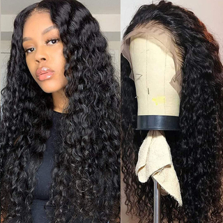10A Brazilian HD Transparent Water Wave Lace Front Wigs Human Hair 