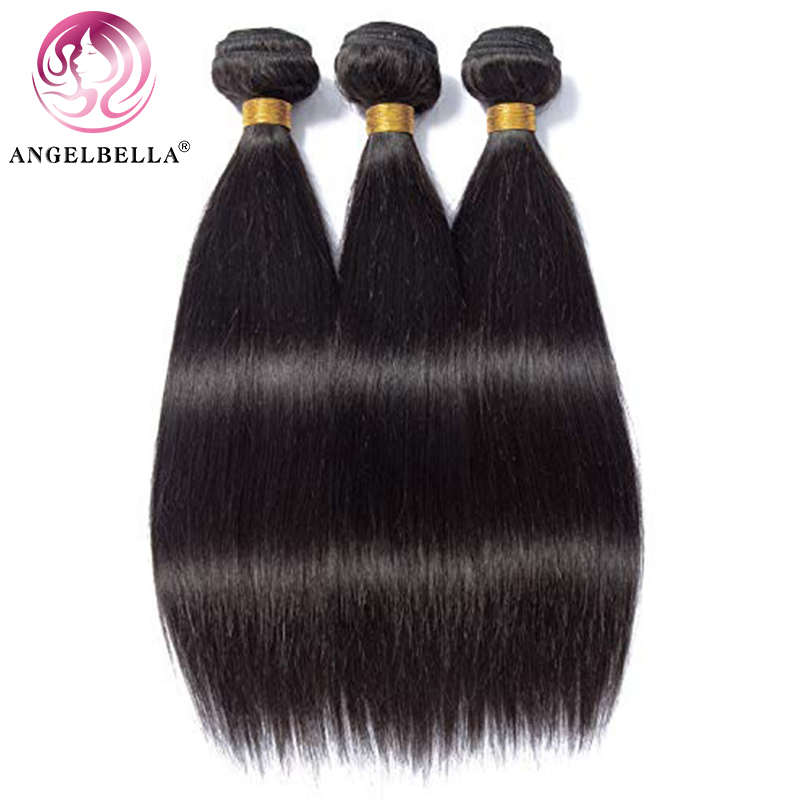 Angelbella Queen Doner Virgin Hair Raw Indian Hair Black Straight 24 Inch Best Extensions Straight Hair Bundle 