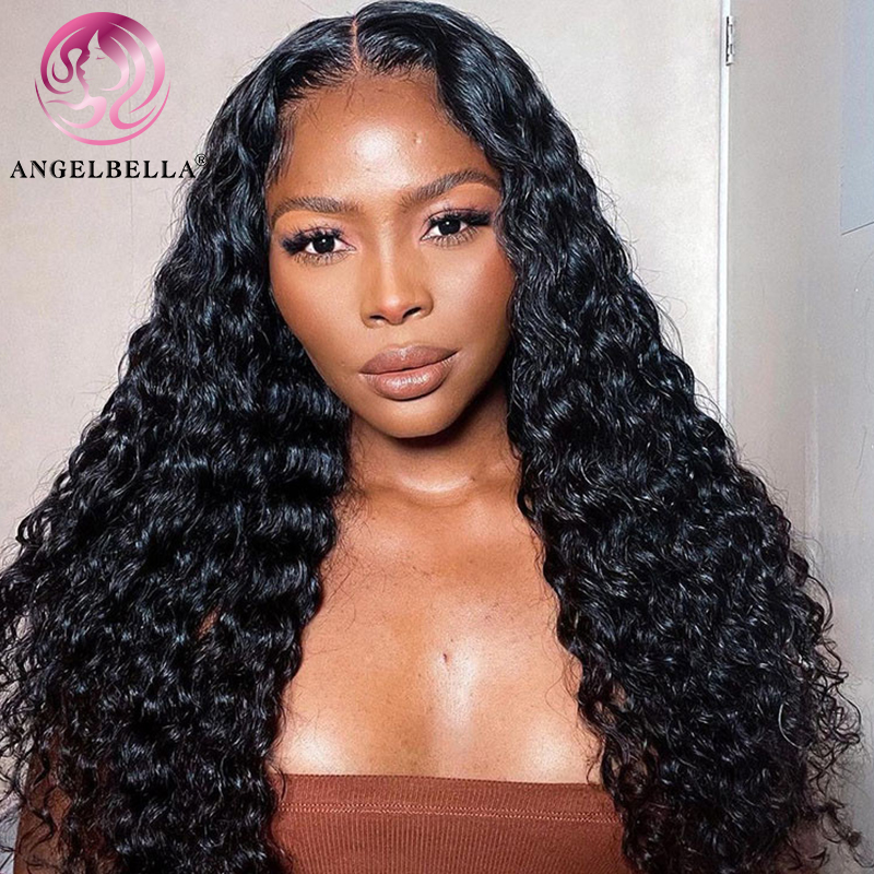 AngelBella DD Diamond Hair 13x4 Lace Front Wig Deep Wave Glueless Pre Plucked Wigs