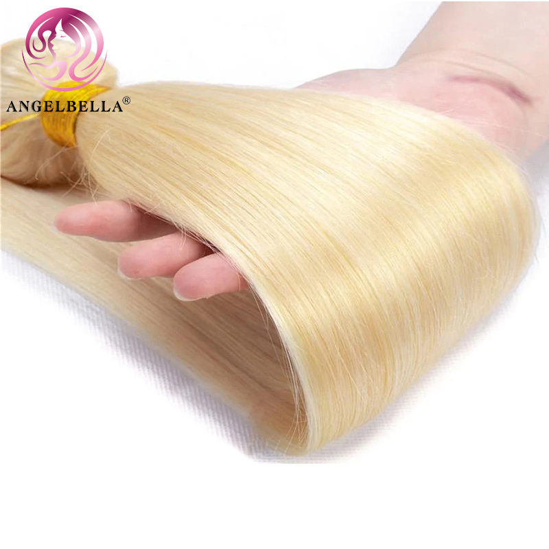 AngelBella Glory Virgin Hair 613 Brazilian Raw Human Hair Straight Blonde Bundles 