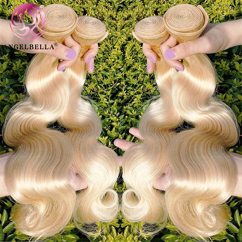 Angelbella Queen Doner Virgin Hair Brazilian Virgin 613 Body Wave 100% Unprocessed Human Hair Weft Extensions Bundle