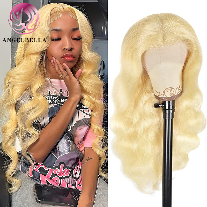 AngelBella Glory Virgin Hair Raw Human Hair 13X4 613# Body Wave HD Full Lace Front Wigs 