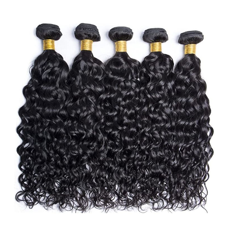AngelBella Wholesale 40 Inch Natural Black Double Drawn Water Wave Brazilian Virgin Human Hair Bundle for Women