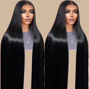 30 40 Inch 13x4 Straight Brazilian Natural Human Hair Wig 100% Virgin Lace Front Human Hair Wigs for Black Women