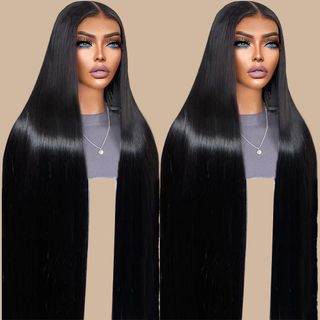 30 40 Inch 13x4 Straight Brazilian Natural Human Hair Wig 100% Virgin Lace Front Human Hair Wigs for Black Women