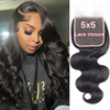 2022 Body Wave 5x5 Transparent Lace Closure Virgin Brazilian Human Hair Swiss Lace Closure 