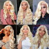  Angelbella High Quality 180% Density 30 Inch Glueless Body Wave Lace Front Wig Vendors 613 Blonde Human Hair Wigs for Black Women