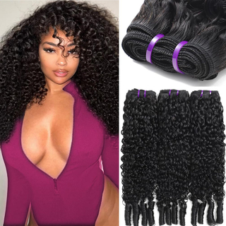 Factory wholesale Burmese Curly Human Hair Bundles 8-40 Inch Top Grade Unprocessed Virgin Burmese Water wave Hair Extension 100% Real Human Hair Natural Color Human Hair Weft Extensions