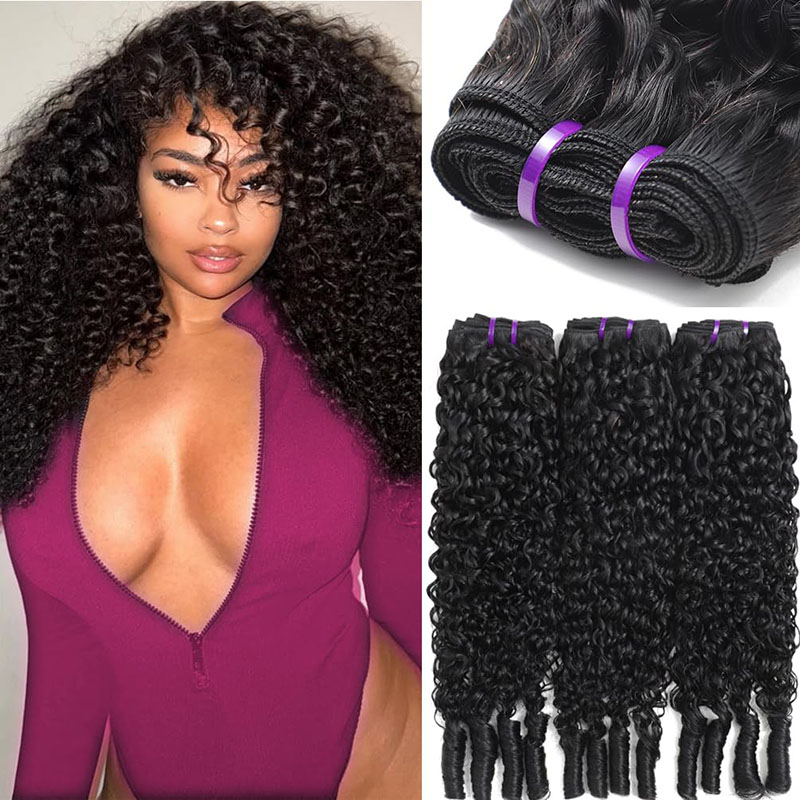 Factory wholesale Burmese Curly Human Hair Bundles 8-40 Inch Top Grade Unprocessed Virgin Burmese Water wave Hair Extension 100% Real Human Hair Natural Color Human Hair Weft Extensions