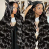 AngelBella 13x4 30Inch Glueless Body Wave Human Hair Lace Frontal Wigs HD Lace Front Wigs for Black Women