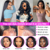 Brazilian 13X4 Straight Human Hair Wigs 180% Density Gluless HD Transparent Swiss Lace Front Wigs for Black Women