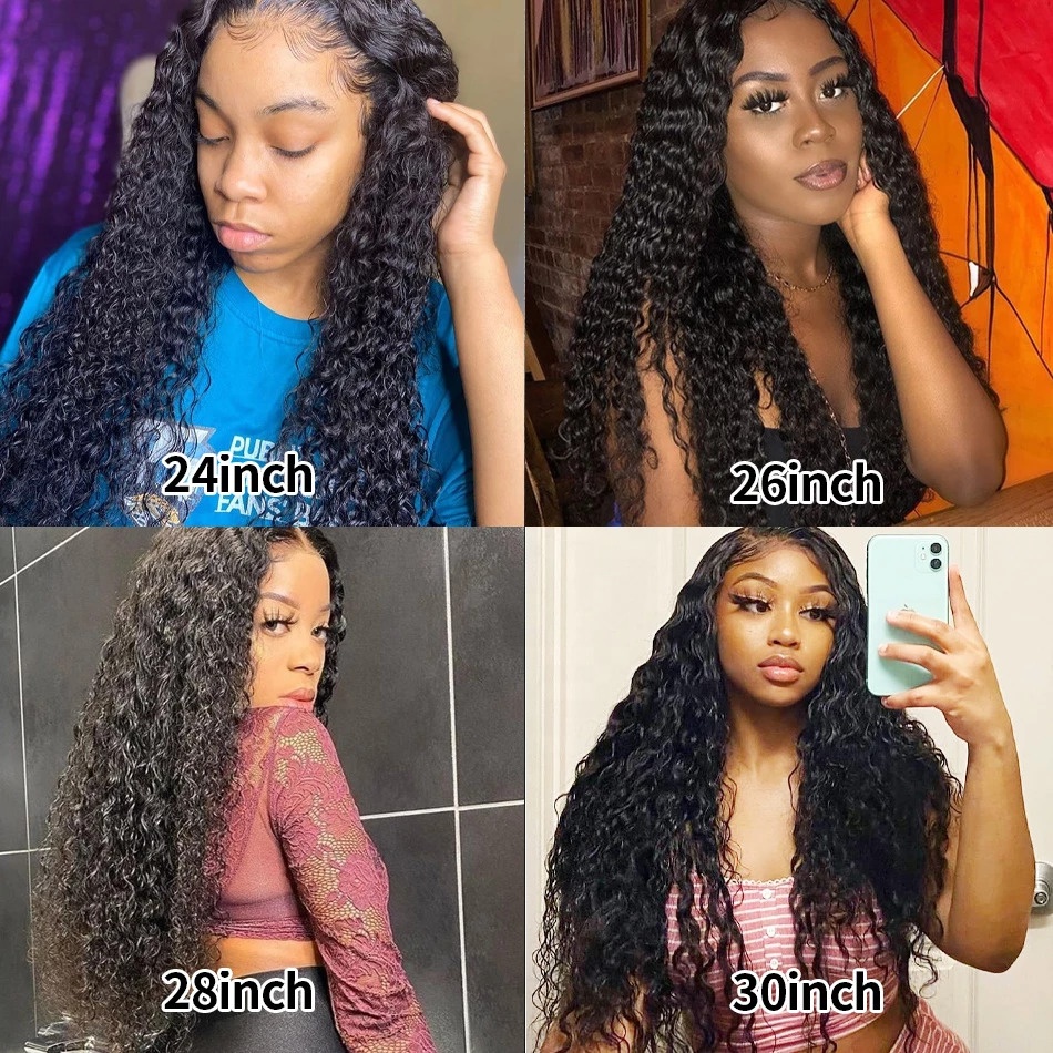 Wholesale High Quality 30 Inch 13x4 Human Hair Wig Transparent Swiss Lace Deep Wave Glueless Lace Frontal Hair Wigs