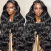 AngelBella 220% Density Body Wave Lace Frontal Human Hair Wigs Vendors 13x4 Glueless HD Lace Front Wig for Black Women