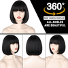 Full Machine Straight Bob Wigs with Bang for Women 8 10 12 14 16 Inch