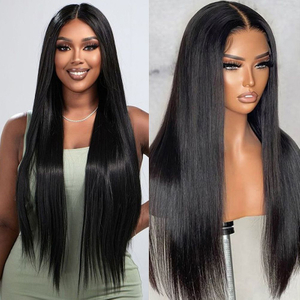 Brazilian 4X4 5X5 Straight Hair Glueless Transparent Swiss Lace Frontal Wig 180 Density Closure Lace Wigs for Women