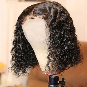Brazilian Human Hair Wigs Wholesale Remy Short Deep Wave Lace Front Bob Wigs