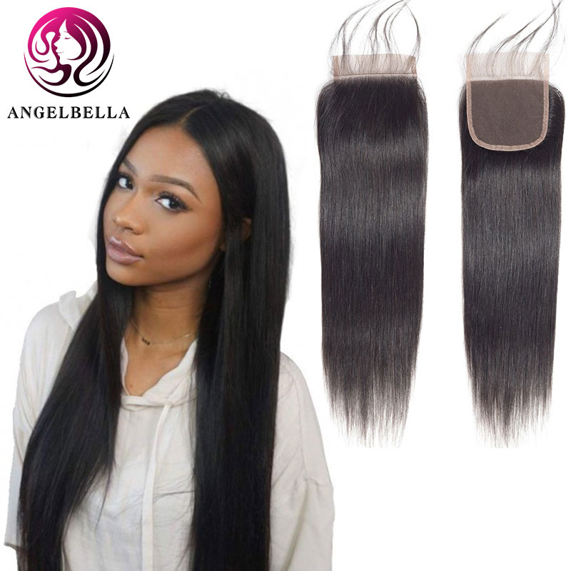 Bone Straight Hair Lace Closure Sew in Side Part Straight Hair Closure with Baby Hairs