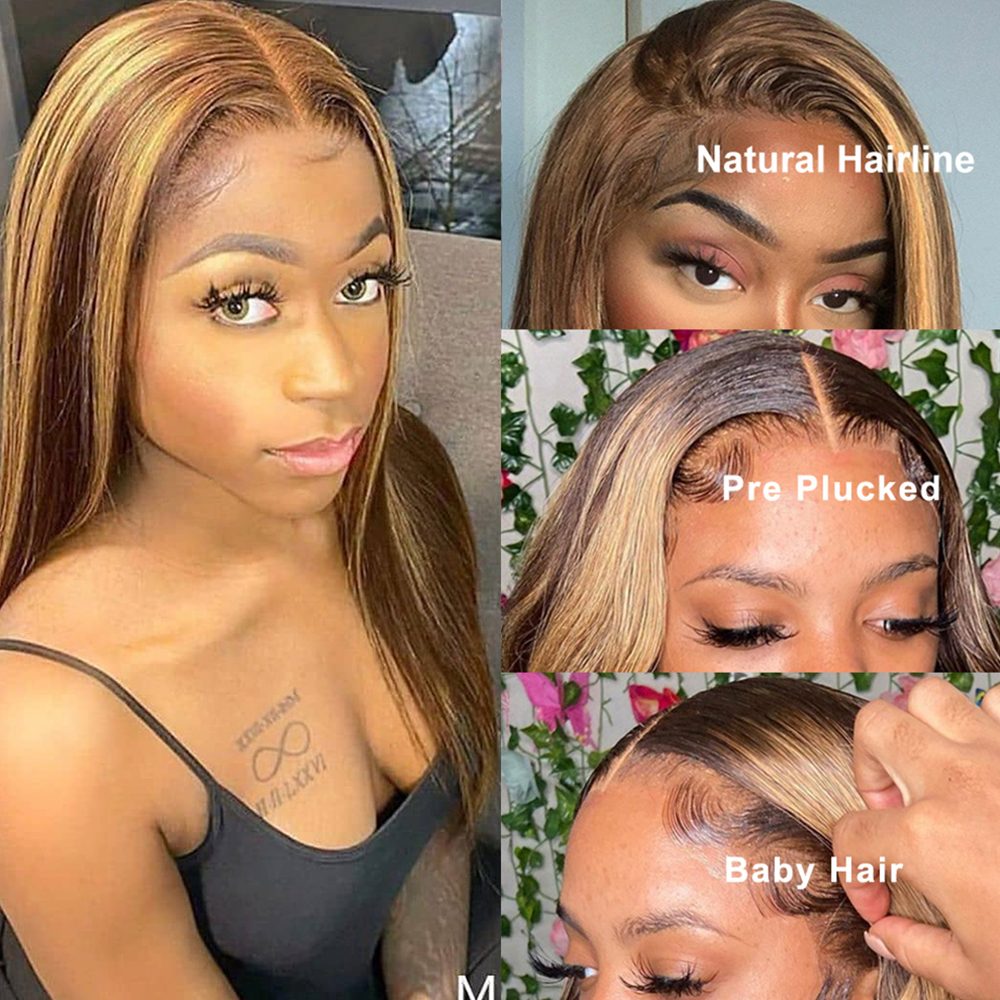 Transparent Lace Closure Best Glueless Human Hair Wigs for Black Females