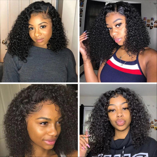 Bob Human Hair Wigs 13x4 Lace front Side Part Deep Wave Pre-Plucked