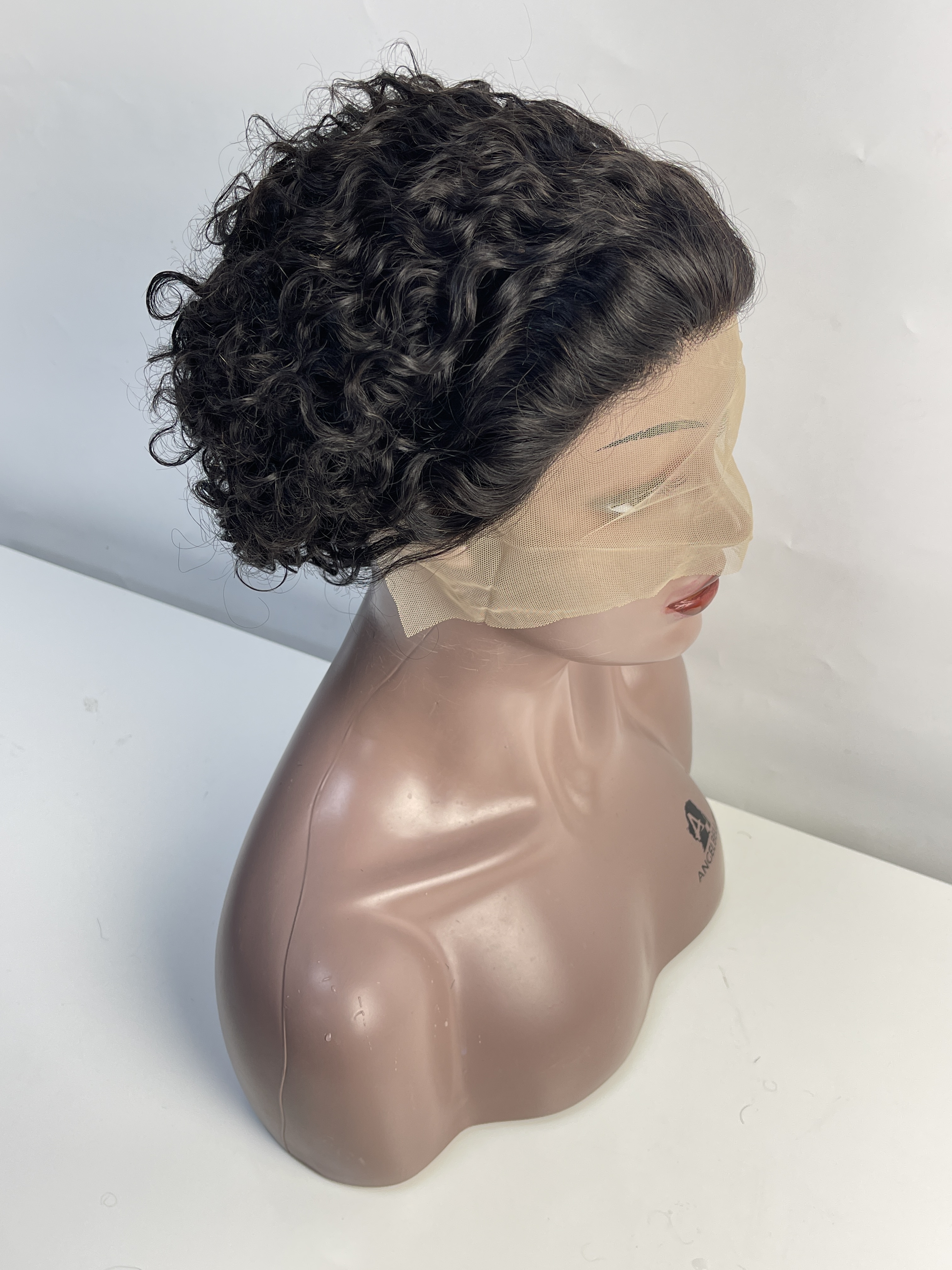 Short Curly Wig Human Hair Pixie Cut Kinky Curly Human Hair Lace Part Wigs 