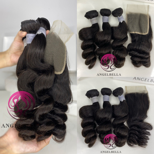 10A Brazilian Virgin Hair Bundles With Closures 4X4 Lace Closure Or 13X4 Ear To Ear Lace Frontal Closure Human Hair Bundles With Closure