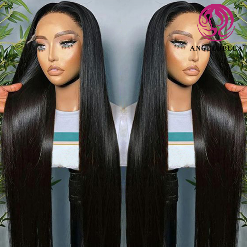 AngelBella Queen Doner Virgin Hair 13X4 Human Hair HD Lace Wig Human Hair Cuticle Aligned Hair Glueless Wigs