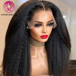 AngelBella DD Diamond Hair 13X4 Kinky Straight 1B# Raw Human Hair HD Lace Human Hair Wigs