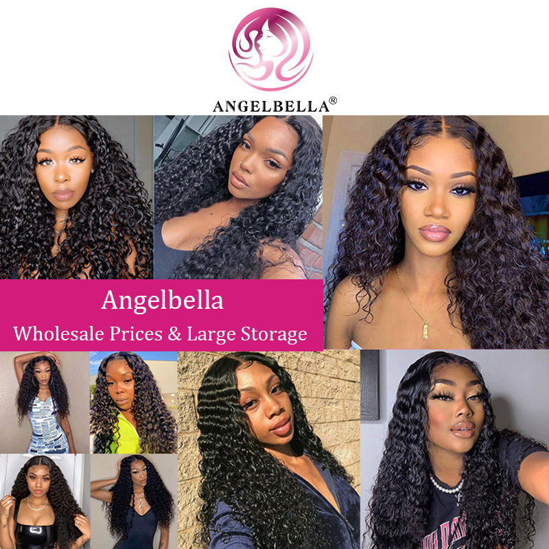 AngelBella DD Diamond Hair Deep Wave Lace Front Wigs HD 13x4 Deep Wave Frontal Wig Human Hair Curly Wigs