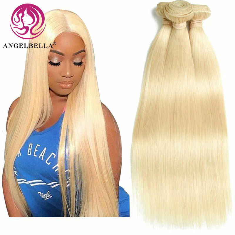 AngelBella Glory Virgin Hair Honey 613 Blonde Straight 8-30 Inch Brazilian Raw Human Hair Bundles
