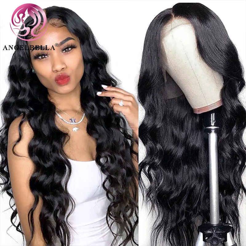 AngelBella DD Diamond Hair Virgin Remy Hair 13x4 Lace Frontal Wigs Body Wave Lace Frontal Human Hair Wigs for Black Women