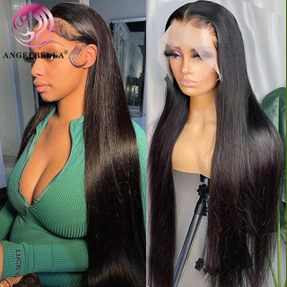 AngelBella Glory Virgin Hair 13X4 1B# Straight Glueless Human Hair HD Lace Front Wigs