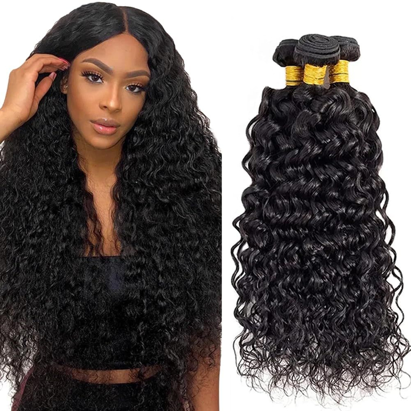 Wholesale Brazilian 40 Inch Virgin Hair Extensions Vendor Private Label Double Drawn Weft Water Wave Human Hair Weaves Bundle