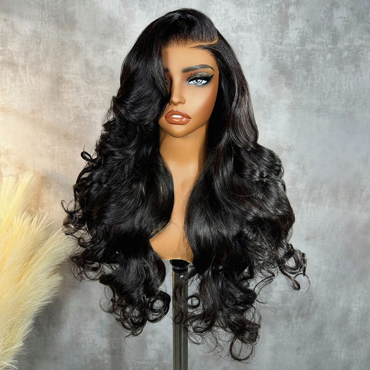 AngelBella Wholesale 13x4 Brazilian Human Hair Transparent Swiss Glueless Frontal Wig Body Wave Lace Front Wigs for Women