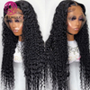 Natural Black Raw Indian Deep Wave HD Full Lace Front Wig Deep Curly Human Hair Wigs 34 36 38 40 Inch Deep Curly Wig