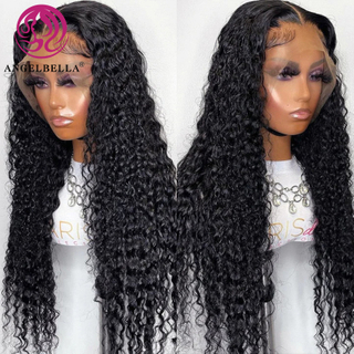 Natural Black Raw Indian Deep Wave HD Full Lace Front Wig Deep Curly Human Hair Wigs 34 36 38 40 Inch Deep Curly Wig