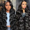 AngelBella 220% Density 13x4 Human Hair Lace Frontal Wigs Vendors 30Inch Glueless Body Wave HD Lace Front Wigs for Black Women