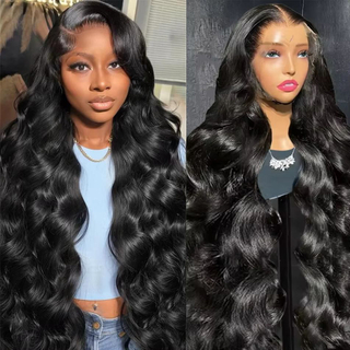 AngelBella 220% Density 13x4 Human Hair Lace Frontal Wigs Vendors 30Inch Glueless Body Wave HD Lace Front Wigs for Black Women