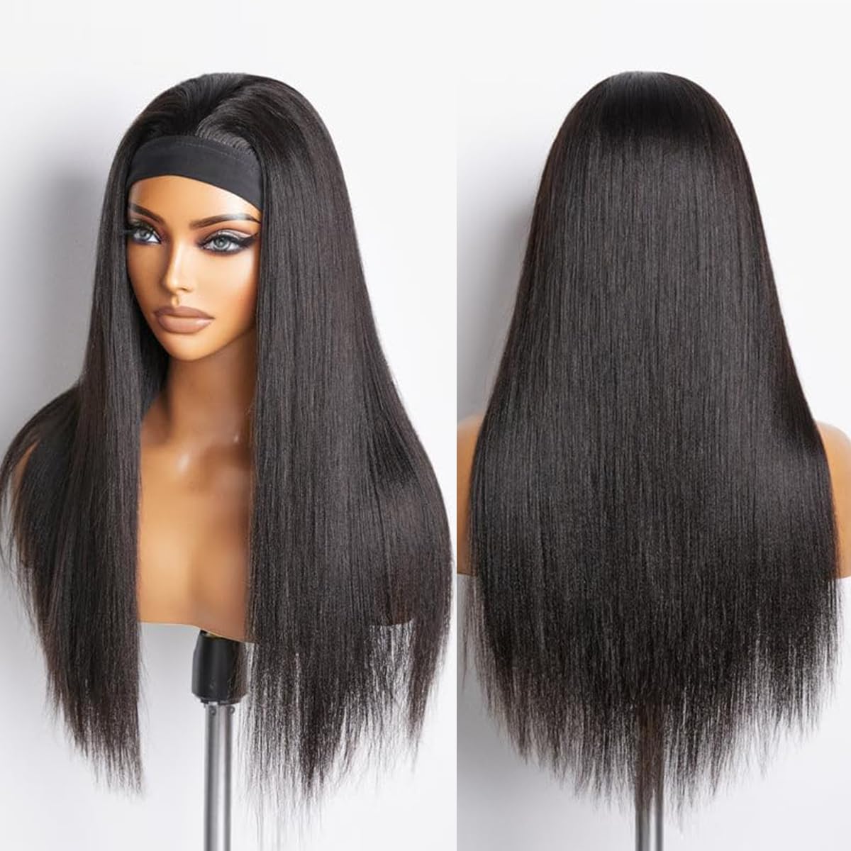 Straight Hair Headband Wig Brazilian Human Hair Headband Wigs For Black Women 