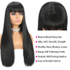 Angelbella Hair Straight Human Hair Wigs with Bangs Brazilian Virgin Human Hair 