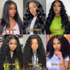 AngelBella Natural Black 220% Density 30 Inch 13x6 Body Wave Lace Front HD Glueless Lace Frontal Pre Plucked Human Hair Wigs for Women