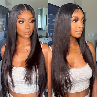 Wholesale 180% Density Transparent 4x4 Lace Closure Straight Hair Wig Glueless Human Hair Wigs for Black Women